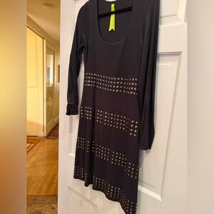 Elegant Black Dress with Gold Accents